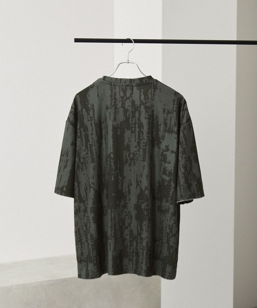 EMMA CLOTHES(エマクローズ)の「サマーパイルオールオーバーパターンルーズ半袖Tシャツ/アブストラクト/フラワー EMMA CLOTHES 2024SS(Tシャツ/カットソー・メンズ・グレー系/ブラック系/ブラック/グレー・L/M)」の16枚目の写真