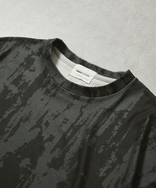 EMMA CLOTHES(エマクローズ)の「サマーパイルオールオーバーパターンルーズ半袖Tシャツ/アブストラクト/フラワー EMMA CLOTHES 2024SS(Tシャツ/カットソー・メンズ・グレー系/ブラック系/ブラック/グレー・L/M)」の20枚目の写真