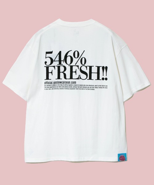 go slow caravan(ゴースローキャラバン)の「546% FRESH! LOGO BIG TEE(Tシャツ/カットソー・メンズ・ブラック/ホワイト・X-LARGE/LARGE/MEDIUM)」の1枚目の写真