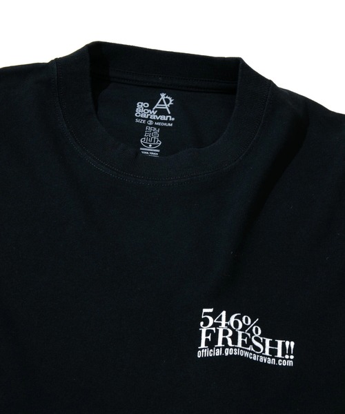go slow caravan(ゴースローキャラバン)の「546% FRESH! LOGO BIG TEE(Tシャツ/カットソー・メンズ・ブラック/ホワイト・X-LARGE/LARGE/MEDIUM)」の4枚目の写真