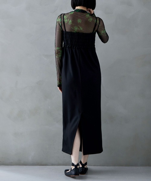 etoll.（エトル）の「タックドレープキャミソールワンピ（ワンピース・レディース・ブラック/アイボリー/グレー・M）」の17枚目の写真