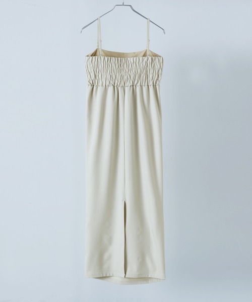 etoll.（エトル）の「タックドレープキャミソールワンピ（ワンピース・レディース・ブラック/アイボリー/グレー・M）」の12枚目の写真