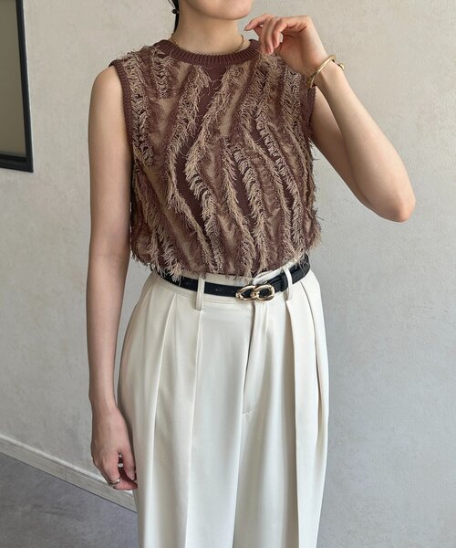 nowos フリンジニットセーター　新品タグ付き RE730 セーター ニット Cute fringe wide knit sweater / 可愛い
