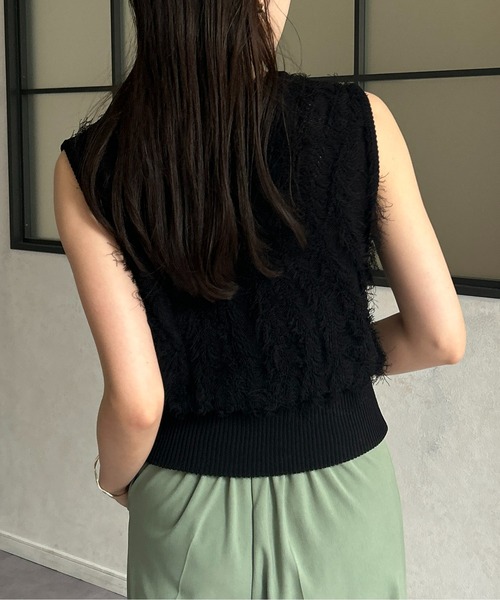 Thevon(ゼボン)の「フリンジノースリニット(ニット/セーター・レディース・ブラック/アイボリー/オレンジ/グレー/ブラウン/グリーン・FREE)」の8枚目の写真