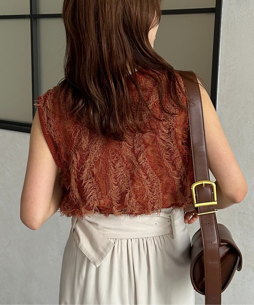 Thevon(ゼボン)の「フリンジノースリニット(ニット/セーター・レディース・ブラック/アイボリー/オレンジ/グレー/ブラウン/グリーン・FREE)」の18枚目の写真