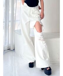 GYDA | ハイウエストRIPPERSワイドパンツ(デニムパンツ)