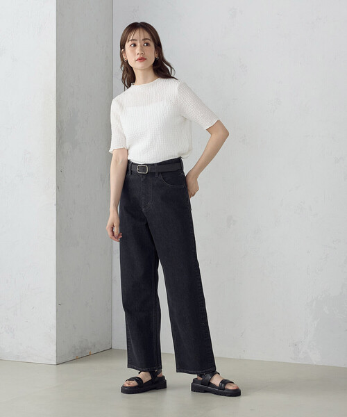 COMME CA MODELS(コムサモデルズ)の「デニム ベーシックストレートパンツ(デニムパンツ・レディース・インディゴブルー/ブラック・X-SMALL/SMALL/MEDIUM/LARGE/X-LARGE)」の3枚目の写真
