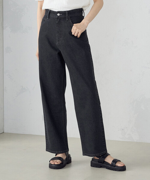 COMME CA MODELS(コムサモデルズ)の「デニム ベーシックストレートパンツ(デニムパンツ・レディース・インディゴブルー/ブラック・X-SMALL/SMALL/MEDIUM/LARGE/X-LARGE)」の6枚目の写真