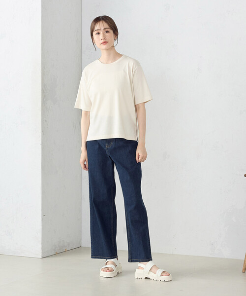 COMME CA MODELS(コムサモデルズ)の「デニム ベーシックストレートパンツ(デニムパンツ・レディース・インディゴブルー/ブラック・X-SMALL/SMALL/MEDIUM/LARGE/X-LARGE)」の8枚目の写真