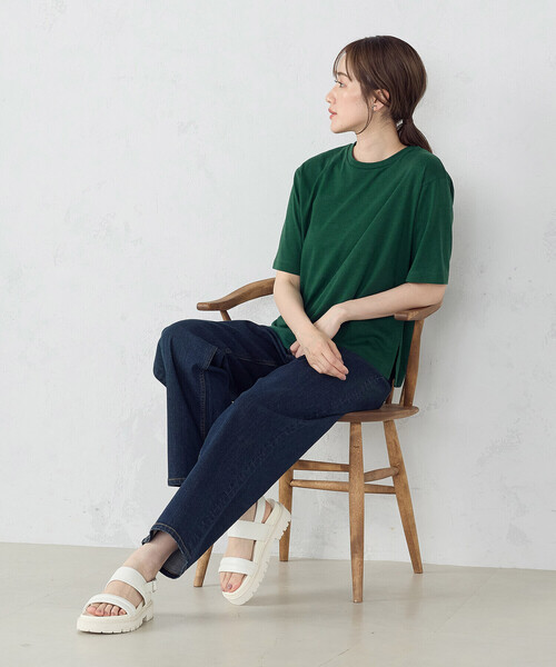 COMME CA MODELS(コムサモデルズ)の「デニム ベーシックストレートパンツ(デニムパンツ・レディース・インディゴブルー/ブラック・X-SMALL/SMALL/MEDIUM/LARGE/X-LARGE)」の1枚目の写真