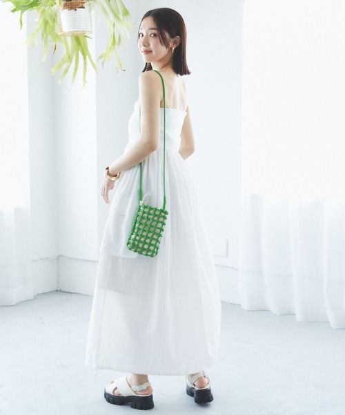 VIS（ビス）の「巾着付きメッシュミニショルダーバッグ（ショルダーバッグ・レディース・ブラック/グリーン/ホワイト系その他2/イエロー系その他2・FREE）」の9枚目の写真