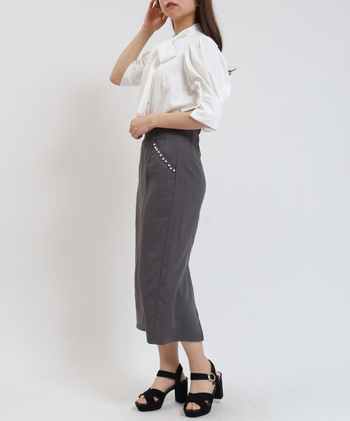 ASTORIA ODIER（アストリアオディール）の「とろみボウタイブラウス（シャツ/ブラウス・レディース・ピンクベージュ/サックスブルー/ホワイト/カーキ・MEDIUM）」の14枚目の写真