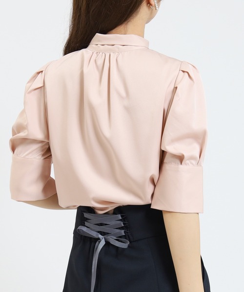 ASTORIA ODIER（アストリアオディール）の「とろみボウタイブラウス（シャツ/ブラウス・レディース・ピンクベージュ/サックスブルー/ホワイト/カーキ・MEDIUM）」の17枚目の写真