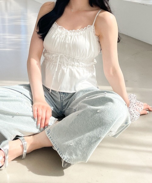 Heather（ヘザー）の「カップ付きランジェリーキャミ 126766