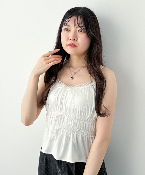 Heather(ヘザー)の「カップ付きランジェリーキャミ 126766(キャミソール・レディース・ホワイト/ピンク/パープル・FREE)」の20枚目の写真
