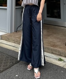 rienda | サイドラインワイドトラックパンツ(カーゴパンツ)