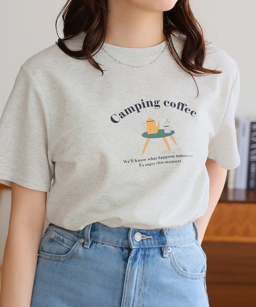 Girly Doll(ガーリードール)の「イラストロゴプリントTシャツ(Tシャツ/カットソー・レディース・グレー/ピンク/グリーン/ベージュ/ホワイト・F)」の19枚目の写真