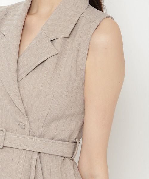 REDYAZEL（レディアゼル）の「ノースリーブサイドプリーツワンピース（ワンピース・レディース・ブルー/グレー/グリーン/ベージュ・SMALL/MEDIUM）」の11枚目の写真