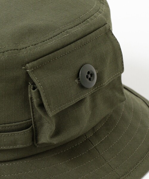 BEAMS PLUS(ビームスプラス)の「【別注】Lost & Found / MIL Jungle Hat Cotton Ripstop(ハット・メンズ・ブラック/オリーブ/ネイビー・ONE SIZE)」の10枚目の写真