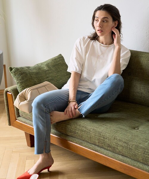 UNFILO（アンフィーロ）の「ランタンスリーブ Tシャツ（Tシャツ/カットソー・レディース・黄土色系/ブラック系/ダークグリーン系/ホワイト系・SMALL/MEDIUM）」の7枚目の写真