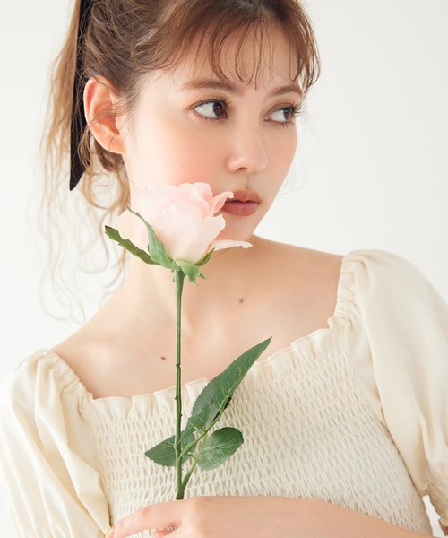 REDYAZEL(レディアゼル)の「シャーリングカットドッキングワンピース(ワンピース・レディース・ブラック/オフホワイト・FREE)」の19枚目の写真