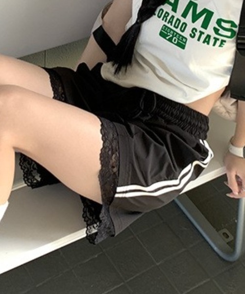Vipoa(ヴィポア)の「Lace side line short pants(その他パンツ・レディース・ブラック/ホワイト・FREE)」の15枚目の写真