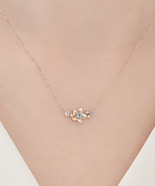 Canal 4℃（カナルヨンドシー）の「【９月誕生花】シルバー リンドウ ネックレス（ネックレス・レディース・ピンクゴールド・FREE）」の3枚目の写真