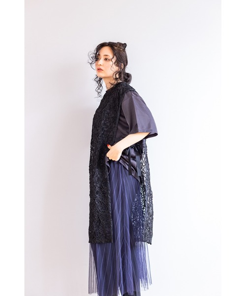 OSMOSIS（オズモーシス）の「サイドリボンレースベスト（ベスト・レディース・ベージュ/ブラック/アイボリー・ONE SIZE）」の21枚目の写真