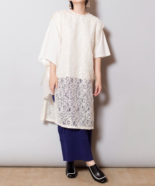 OSMOSIS（オズモーシス）の「サイドリボンレースベスト（ベスト・レディース・ベージュ/ブラック/アイボリー・ONE SIZE）」の19枚目の写真