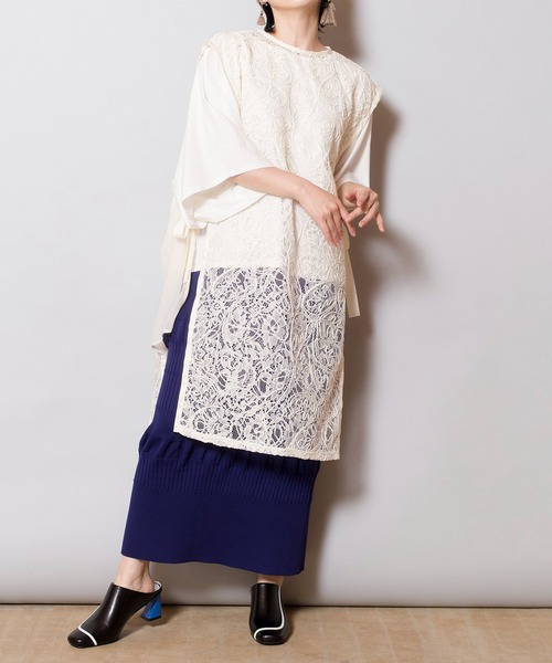 OSMOSIS（オズモーシス）の「サイドリボンレースベスト（ベスト・レディース・ベージュ/ブラック/アイボリー・ONE SIZE）」の18枚目の写真