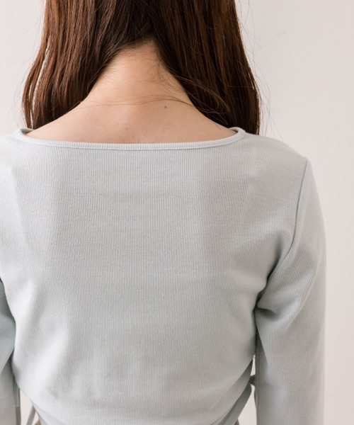 OLIVE des OLIVE(オリーブデオリーブ)の「きらきらドロストTシャツ(Tシャツ/カットソー・レディース・ブラウン/ピンク/ブラック/サックスブルー/オフホワイト・FREE)」の19枚目の写真