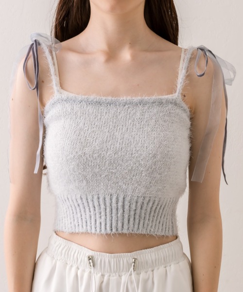 OLIVE des OLIVE（オリーブデオリーブ）の「肩リボンキャミソール（アンサンブル・レディース・アイボリー/サックスブルー/ブラウン/ラベンダー・FREE）」の18枚目の写真