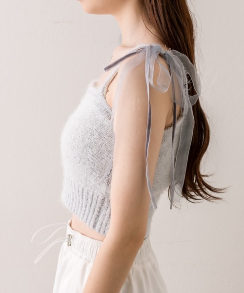 OLIVE des OLIVE（オリーブデオリーブ）の「肩リボンキャミソール（アンサンブル・レディース・アイボリー/サックスブルー/ブラウン/ラベンダー・FREE）」の19枚目の写真