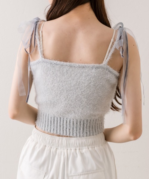 OLIVE des OLIVE（オリーブデオリーブ）の「肩リボンキャミソール（アンサンブル・レディース・アイボリー/サックスブルー/ブラウン/ラベンダー・FREE）」の8枚目の写真