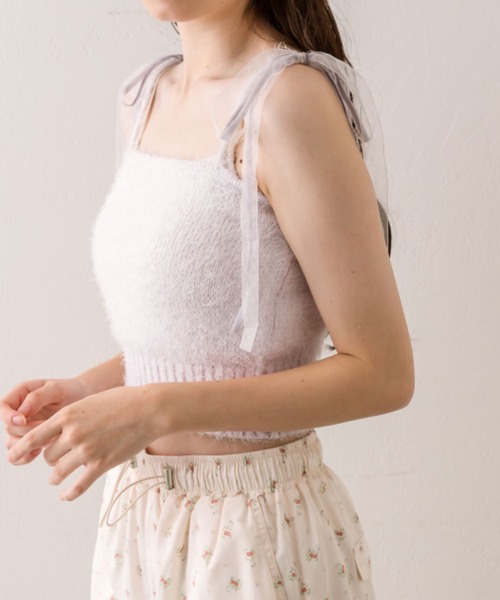 OLIVE des OLIVE（オリーブデオリーブ）の「肩リボンキャミソール（アンサンブル・レディース・アイボリー/サックスブルー/ブラウン/ラベンダー・FREE）」の10枚目の写真