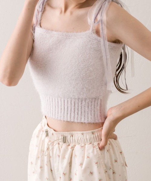 OLIVE des OLIVE（オリーブデオリーブ）の「肩リボンキャミソール（アンサンブル・レディース・アイボリー/サックスブルー/ブラウン/ラベンダー・FREE）」の11枚目の写真