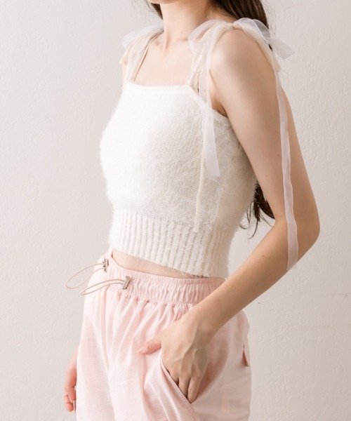 OLIVE des OLIVE（オリーブデオリーブ）の「肩リボンキャミソール（アンサンブル・レディース・アイボリー/サックスブルー/ブラウン/ラベンダー・FREE）」の16枚目の写真