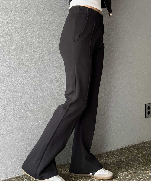 muahmuah(ムーアムーア)の「A'GEM/9 × .kom 『muah muah/ムーアムーア』 LOGO STITCH LINE PANTS/ロゴステッチ ラインパンツ(その他パンツ・レディース・ブラック/アイボリー・FREE)」の12枚目の写真