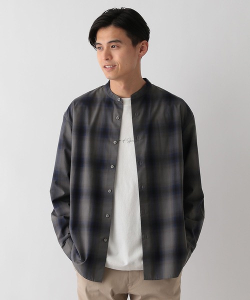 GLOBAL WORK Smile Seed Store(グローバルワーク スマイルシードストア)の「イージーケアバンドシャツ/115909(シャツ/ブラウス・メンズ・ネイビー/ブルー系その他/ブルー系その他5/ホワイト/オフホワイト/グレー/ブルー系その他6/チャコール/グリーン系その他3・MEDIUM/LARGE/SMALL/X-LARGE)」の18枚目の写真