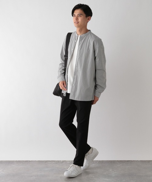 GLOBAL WORK Smile Seed Store(グローバルワーク スマイルシードストア)の「イージーケアバンドシャツ/115909(シャツ/ブラウス・メンズ・ネイビー/ブルー系その他/ブルー系その他5/ホワイト/オフホワイト/グレー/ブルー系その他6/チャコール/グリーン系その他3・MEDIUM/LARGE/SMALL/X-LARGE)」の14枚目の写真