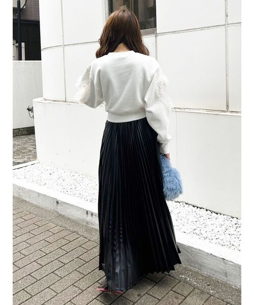 MERCURYDUO（マーキュリーデュオ）の「アームモチーフ裏毛カットソー（Tシャツ/カットソー・レディース・オフホワイト/ライトグレー・FREE）」の6枚目の写真