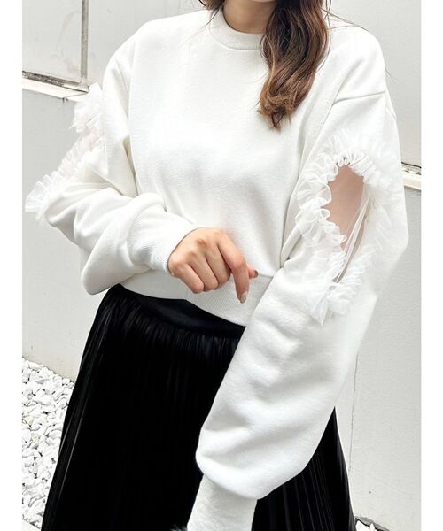 MERCURYDUO（マーキュリーデュオ）の「アームモチーフ裏毛カットソー（Tシャツ/カットソー・レディース・オフホワイト/ライトグレー・FREE）」の7枚目の写真