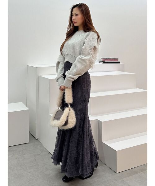 MERCURYDUO（マーキュリーデュオ）の「アームモチーフ裏毛カットソー（Tシャツ/カットソー・レディース・オフホワイト/ライトグレー・FREE）」の10枚目の写真