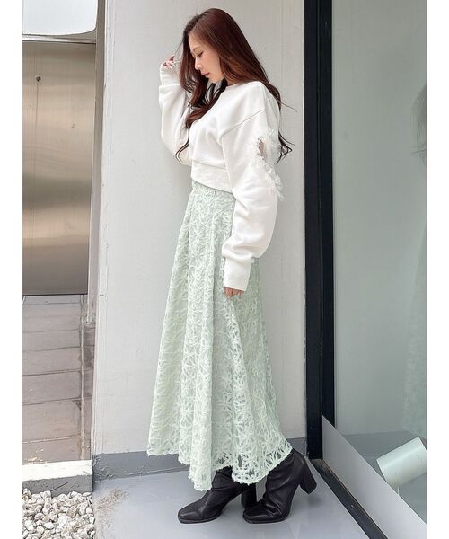 MERCURYDUO（マーキュリーデュオ）の「アームモチーフ裏毛カットソー（Tシャツ/カットソー・レディース・オフホワイト/ライトグレー・FREE）」の13枚目の写真