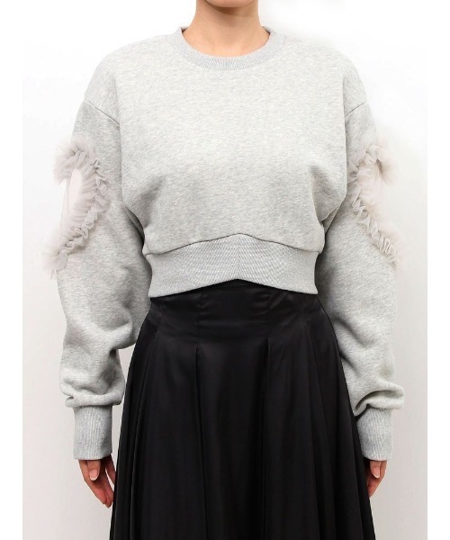 MERCURYDUO（マーキュリーデュオ）の「アームモチーフ裏毛カットソー（Tシャツ/カットソー・レディース・オフホワイト/ライトグレー・FREE）」の2枚目の写真