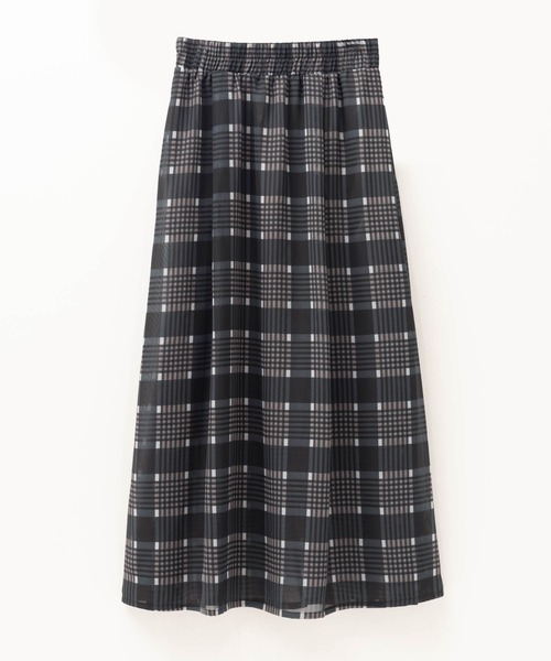 HusHusH(ハッシュアッシュ)の「HusHusH チェックプリントシフォンスカート(スカート・レディース・チャコールグレー/ベージュ・M/L)」の11枚目の写真