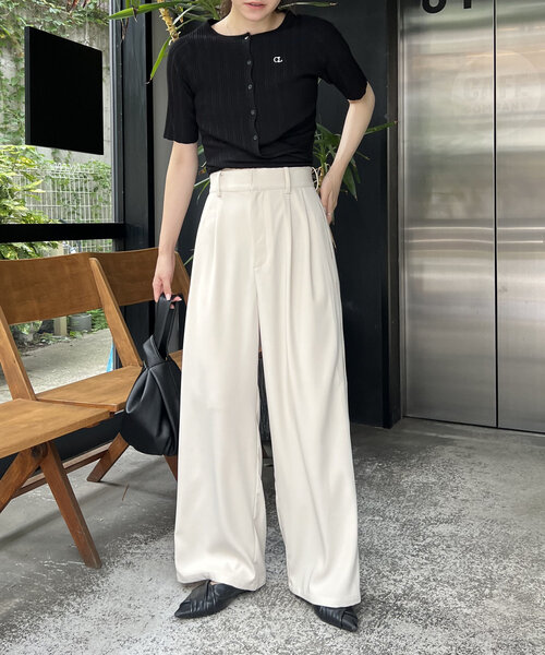 CAPRICIEUX LE'MAGE(カプリシューレマージュ)の「サイドホールラインパンツ(その他パンツ・レディース・ブラック/ホワイト系その他・38/36)」の9枚目の写真