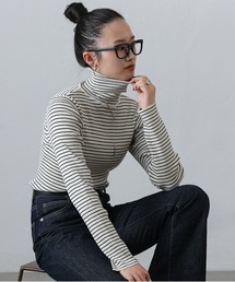 抗ピルPBTリブタートルニット