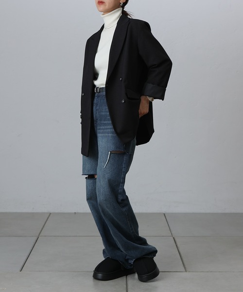 COLONY 2139（コロニートゥーワンスリーナイン）の「抗ピルPBTリブタートルニット（ニット/セーター・レディース・オフホワイト/グレー/ブラック/ホワイト/レッド・FREE）」の22枚目の写真