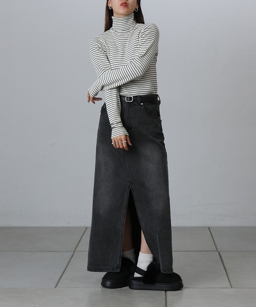 COLONY 2139（コロニートゥーワンスリーナイン）の「抗ピルPBTリブタートルニット（ニット/セーター・レディース・オフホワイト/グレー/ブラック/ホワイト/レッド・FREE）」の10枚目の写真